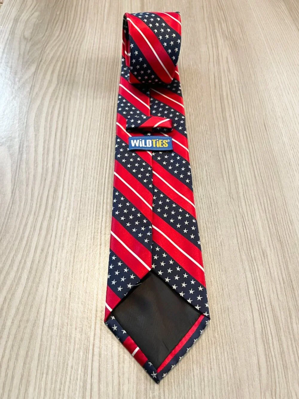 Wild Ties Men's Patriotic Stars Stripes Red White Blue Necktie USA Novelty XL